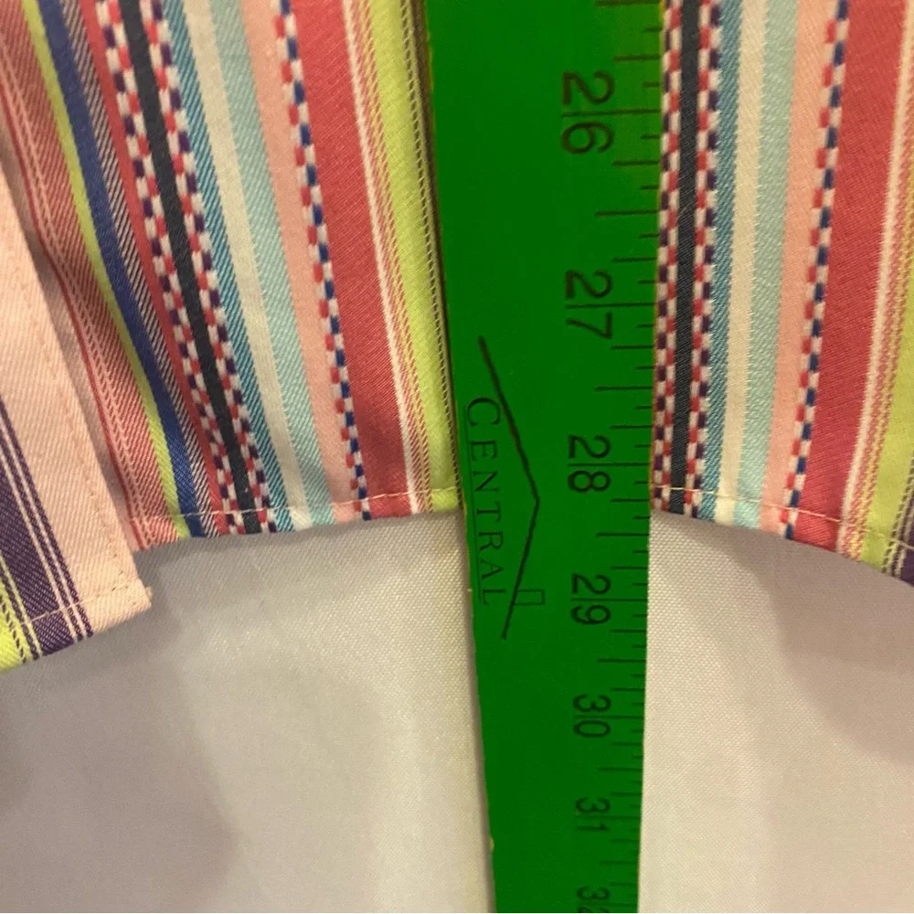 NWOT Women’s Foxcroft Multi Stripe Casual Button Down Long Sleeve Shirt Sz 14 - Picture 13 of 13